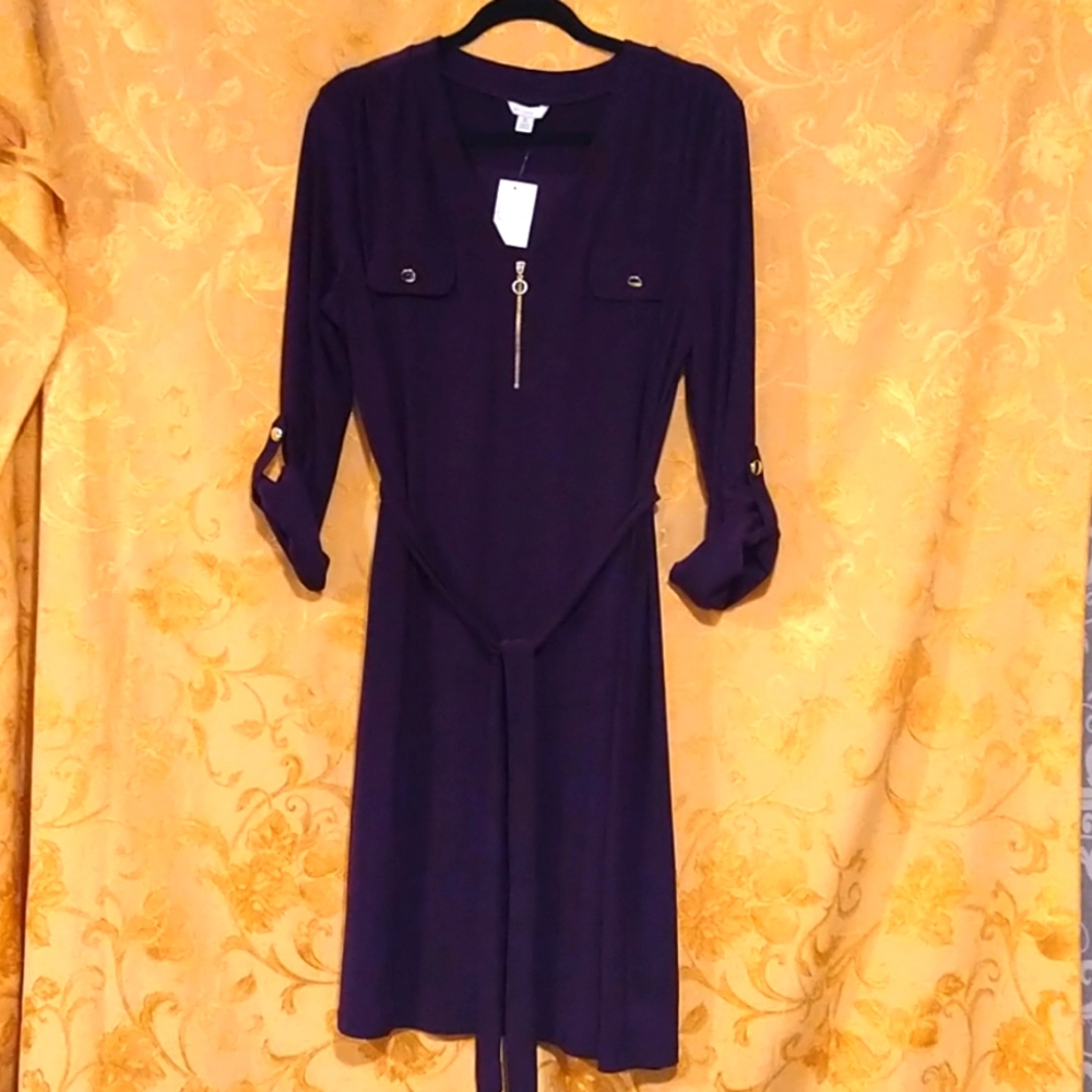 Est.1946 Dk Purple V-Neck Dress Size Xl